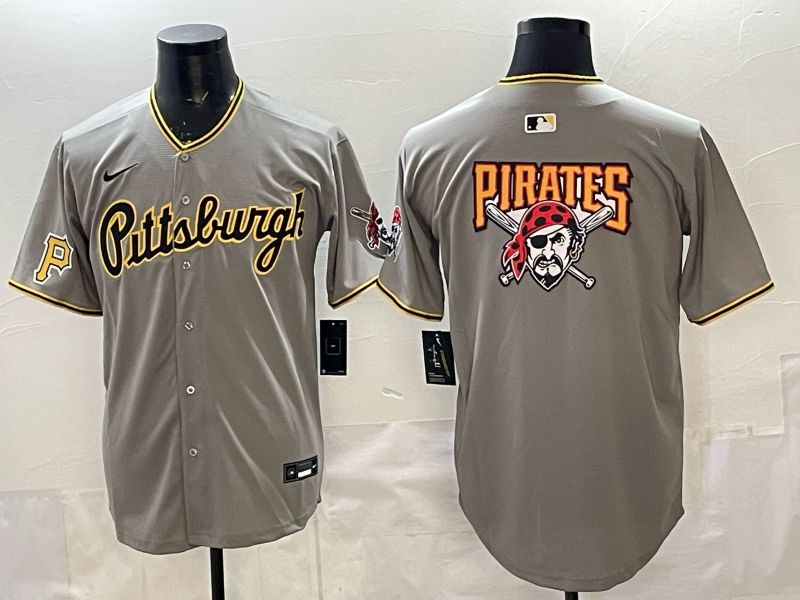 Men Pittsburgh Pirates Blank Grey Game 2026 Nike MLB Jersey style 006->pittsburgh pirates->MLB Jersey